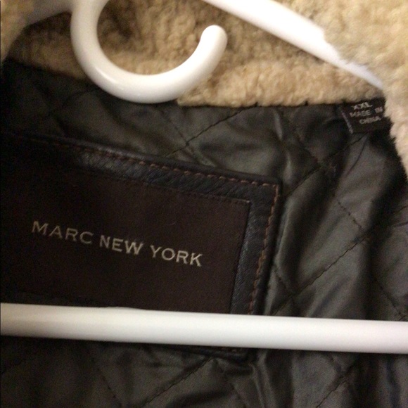 Marc New York men’s Leather Bomber Jacket - Picture 4 of 8